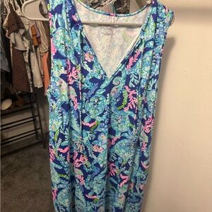 Lilly Pulitzer Blue and Pink Patterned Dress